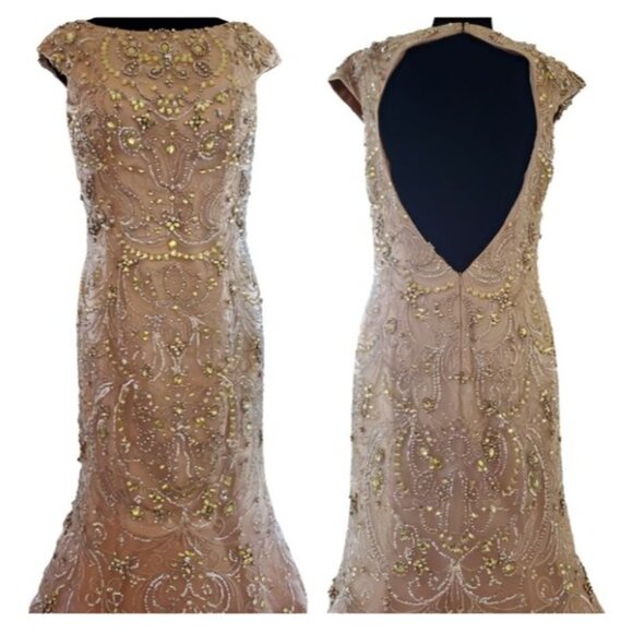 NWT Prom Dress Luxury Designer Wedding Evening Cocktail Party Beaded Runway Gown - Picture 5 of 16